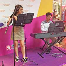 Sun Arcade Piano Flute Duet Music Performance Shopping Mall